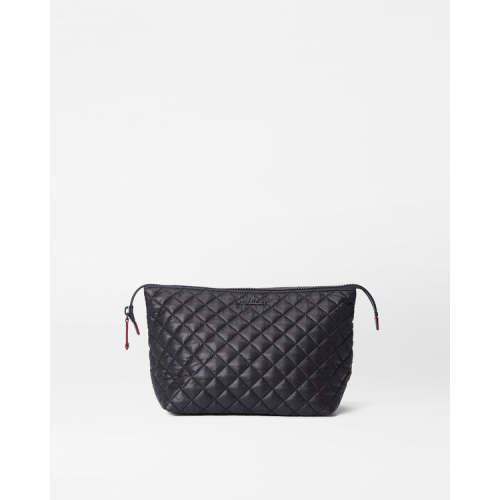 Large Zoey Quilted Makeup Bag in Black | MZ Wallace