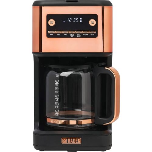 HADEN Generous Brew 14 Cup Coffee Maker with 120 Minute Keep Warm, Delay Brew, Adjustable Strength, Programmable Clock, and Anti Drip, Black/Copper