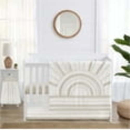 Sweet Jojo Designs Tufted Sun Ivory and Taupe 4 Piece Crib Bedding Set