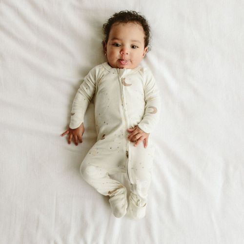 Goumikids Viscose Made From Bamboo + Organic Cotton Sleep And Play Footie (Luna)