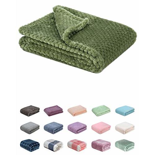 Fuzzy Blanket or Fluffy Blanket for Baby Girl or boy, Soft Warm Cozy Coral Fleece Toddler, Infant or Newborn Receiving Blanket for Crib, Stroller, Travel, Decorative (28Wx40L, XS-Olive Green)