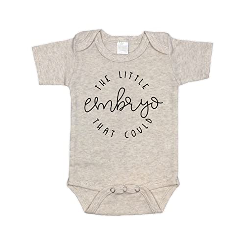 IVF Pregnancy Announcement Infant Bodysuit for Grandparents and Photo Props |The Little Embryo That Could (0-3 months, Natural)