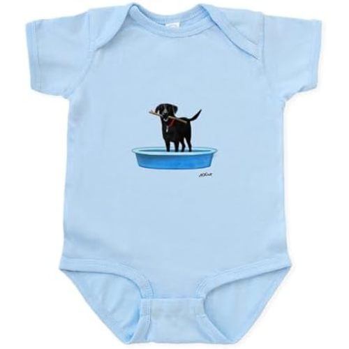 CafePress Black Labrador Retriever in Kiddie Pool Body Suit Cute Infant Bodysuit Baby Romper
