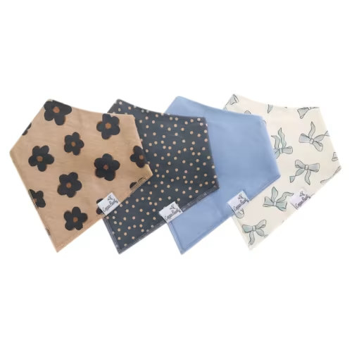 Set of 4 Bandana Bibs, Gemma in Tan