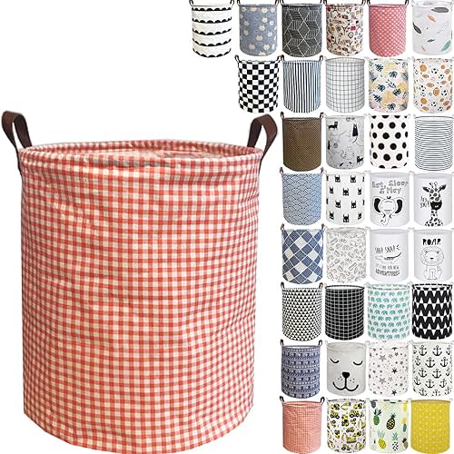 Laundry Hamper Thickened Cotton Waterproof Laundry Basket Leather Handle Collapsible Wide Ring Laundry Hamper in Bedroom Bathroom Dormitory Cloakroom Livingroom Nursery Organizer Toy Bin