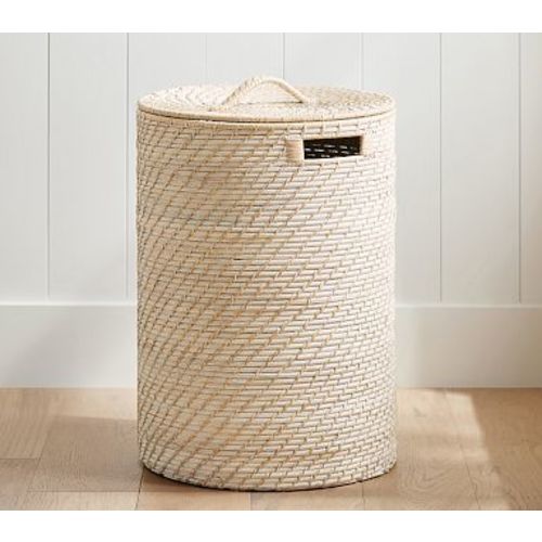 Quinn White Washed Hamper