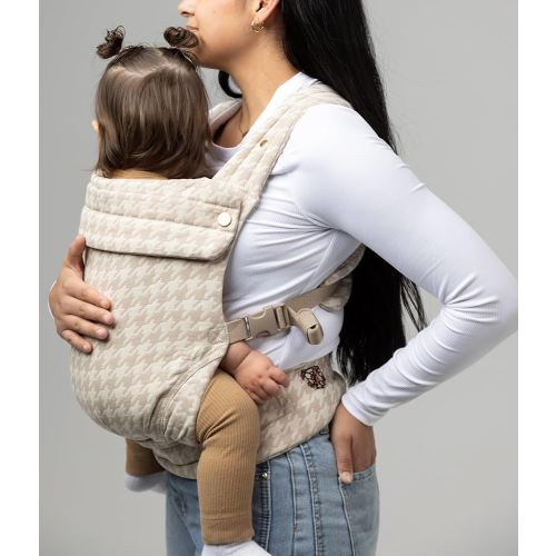 Mabē Monarch Ergonomic Baby Carrier - Premium Cotton Soft Structured Infant Carrier with Hip Healthy Design, 3 Carry Positions for Newborn to Toddler (7-35lbs), Lightweight & Breathable (Houndstooth)