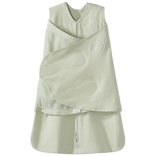 HALO 100% Cotton Sleepsack Swaddle, 3-Way Adjustable Wearable Blanket, TOG 1.5, Sage, Small, 3-6 Months