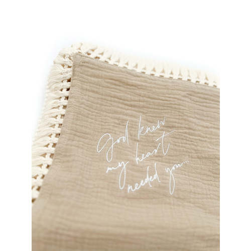 God Knew My Heart Needed You Tan Tassel Swaddle Blanket – OUR HOUSE ABOVE