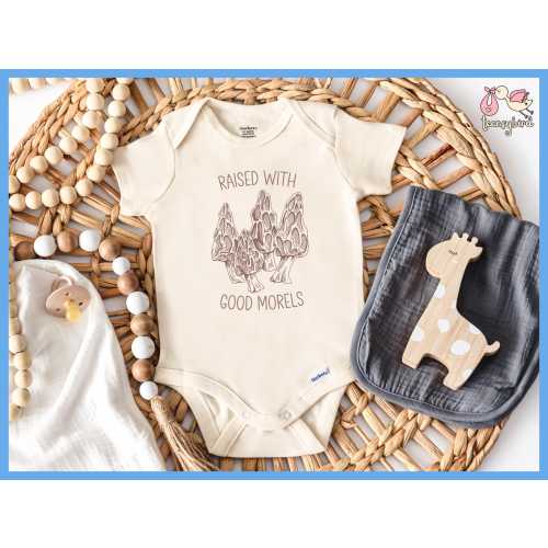 Good Morels Mushroom Onesie®, Mushroom Baby Bodysuit, Fungi Baby Romper, Mushroom Baby Shower Gift for New Mom, Natural Forestcore Onesie®
