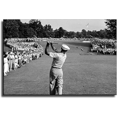 ZBIN Ben Hogan's Famous 1-Iron Black And White Canvas Art Print Posters Painting Pictures Modern Home Office Wall Decor Prints 16x24 Unframed