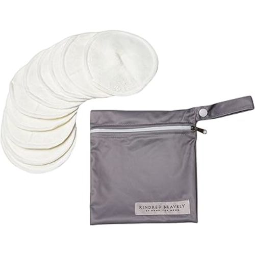 Kindred Bravely Organic Reusable Nursing Pads, Washable, for Breastfeeding & Leaking with Carry Bag, 10 Pack (Twilight)