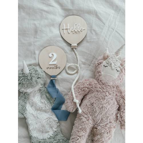 Balloon Milestone | Balloon Birth Announcement | Modern Milestones | Baby Shower gift | Boho Baby | Wooden Milestone | Newborn | Pregnancy