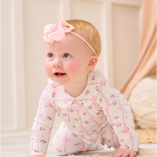 Floral Bow Collar Footie | Tullabee
