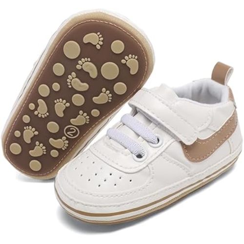 Clowora Unsex Baby Shoes Boys Girls Infant Sneakers Non-Slip Soft Rubber Sole Toddler Crib First Walker Lightweight Shoes