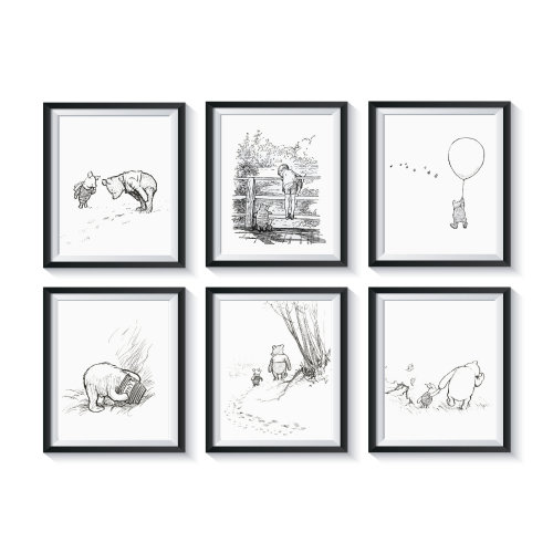 Winnie the Pooh Sketch Art Prints (8x10 unframed)