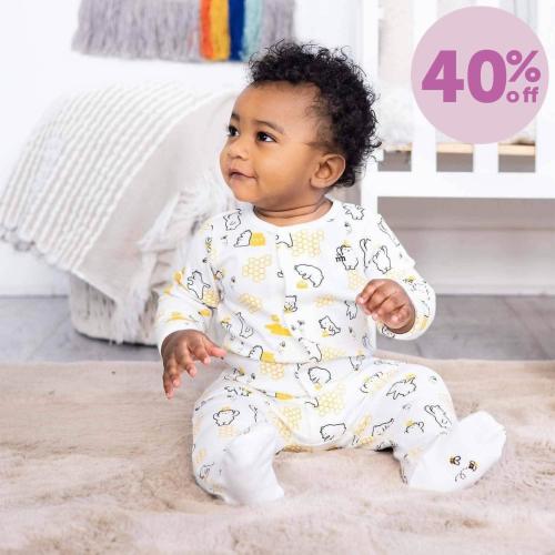 Magnetic Me Organic Cotton Footie, Honeybee, 9-12M