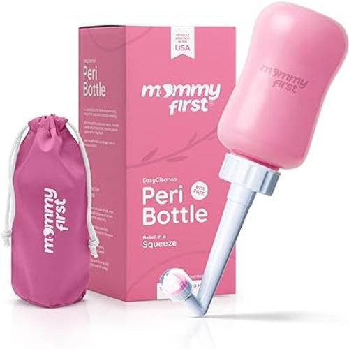 Peri Bottle for Postpartum Care from Mommy First™ | Upside Down Bottle for Perineal Cleansing and Recovery | Portable Bidet | Postpartum Essential | Baby Pink 12.2 OZ