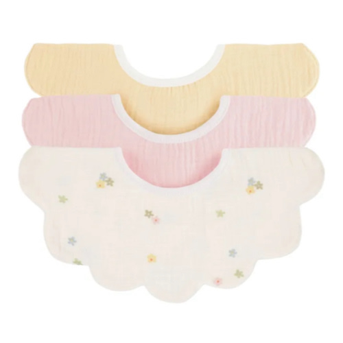 Organic cotton petal bibs - Set of 3