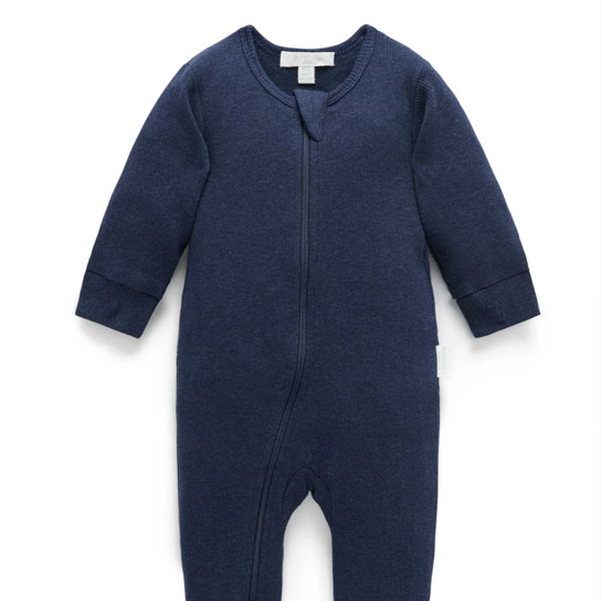 Ribbed Zip Growsuit