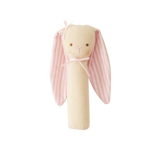 Alimrose Bunny Rattle & Squeaker Linen | David Jones