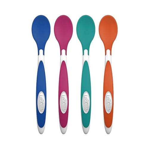 Dr. Brown's TempCheck Temperature Color-Changing Spoons for Babies and Toddlers, BPA Free, 4 Count (Pack of 1)