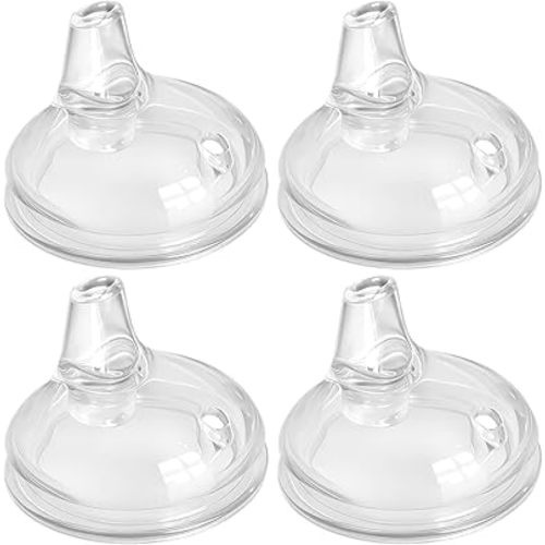 Sippy Spout Nipples Compatible with Comotomo Baby Bottles, Replacement Bottle Nipple, Soft Food Grade 100% Silicone Spouts, Leak-Proof, BPA Free, Variable Flow, 9m+, 4 Count (Sippy Nipple)