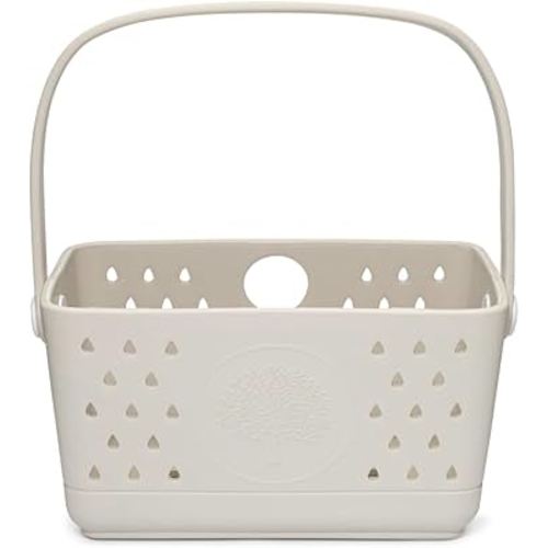 Parker Baby Bath Caddy | BPA Free & Food Grade Shower Caddy Organizer for Toys & Supplies | Quick-Dry, Sturdy & Perfect Size Shower Basket w/Handle in Neutral Colors