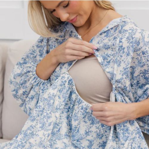 NURSING COLLECTION: It's All True Blue Toile Dress