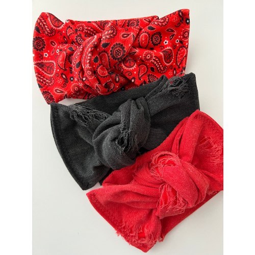 Country Denim Head wraps, Baby Turban, Bow, Hand-tied, chunky Bows, Handmade, Stretch, Accessory, Adjustable Headbands, Distressed, Bandana