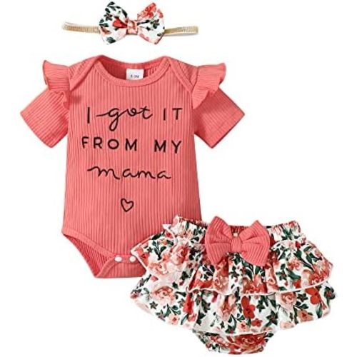 Mioglrie Newborn Infant Baby Girl Clothes Romper Shorts Set Floral Summer Outfits Cute Baby Clothes Girl