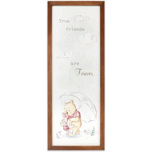 Disney Winnie the Pooh and Piglet True Friends Are Forever Framed Wood Wall Decor - Large Winnie the Pooh Picture for Kids' Bedroom or Nursery