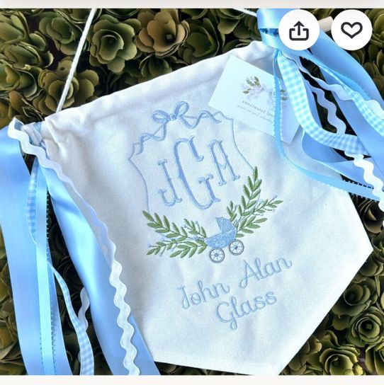 Custom Baby Banner with BABY CARRIAGE Baby Banner, Welcome Banner, Hospital Door Sign, Baby Shower