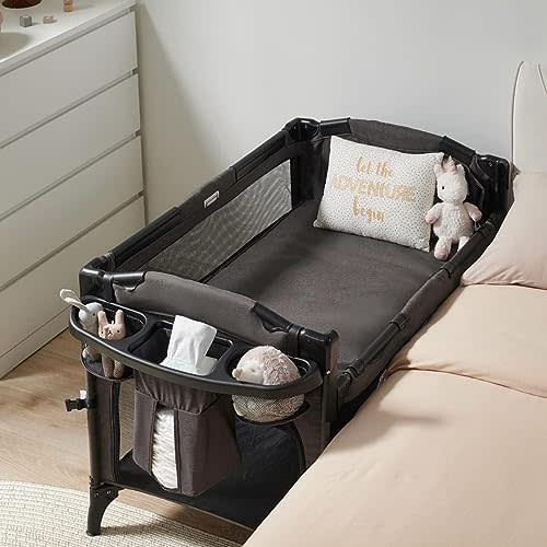 BEKA 4 in 1 Baby Bassinet Bedside Sleeper, Baby Bedside Crib 4 Functions, Bedside Bassinet Crib Sleeper, Playard, Changing Table, Baby Bassinet for Newborn Baby