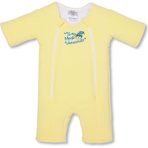 Baby Merlin's Magic Sleepsuit - Microfleece Baby Swaddle Transition Product - Soft and Breathable Design, Double Zipper for Easy Diaper Changes, Promotes Safe Sleep - Yellow - Large 18-21lbs