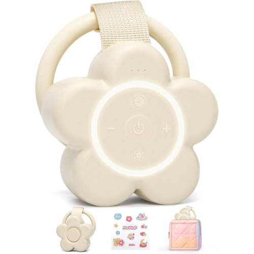 Portable White Noise Machine Baby Newborn Essentials & Adults - 25 Soothing Sounds | Rechargeable Travel Sound Machine Baby with Night Light | Timer & Volume Control | Nursery, Home, Sleep Aid