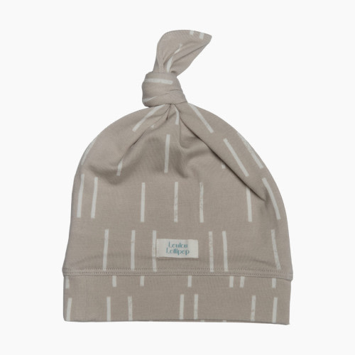 Loulou Lollipop Loulou Lollipop x Babylist Top Knot Beanie - Grey Dash, 0-6 M