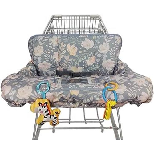 ICOPUCA Shopping Cart Cover for baby, 2 in 1 cart cover for babies N high chair cover, padded grocery cart cover for baby girl boy, universal fit