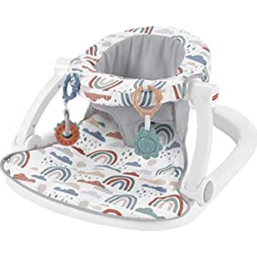 Amazon.com : Fisher-Price Portable Baby Chair Sit-Me-Up Floor Seat with 2 Developmental Toys, Rainbow Showers : Baby