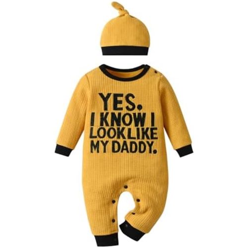 Derouetkia Baby Boys Girls Romper Funny Letter Jumpsuit