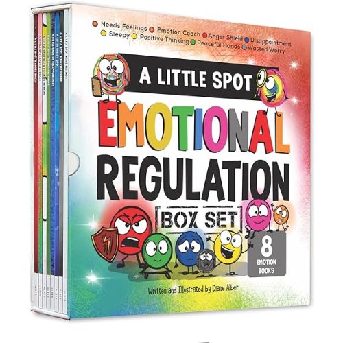 A Little SPOT Emotional Regulation Box Set (Books 49-56: Peaceful Hands, Anger Shield, Needs Feelings, Sleep, Disappointment, Wasted Worry, Positive Thinking, and Emotion Coach) Paperback – June 6, 2023