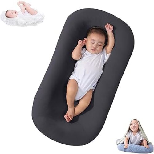 Baby Lounger Bionic Organic Lounger Soft Breathable Baby Nest for Newborn Infant Babies 0-18 Months (Darkgrey, OneSize)