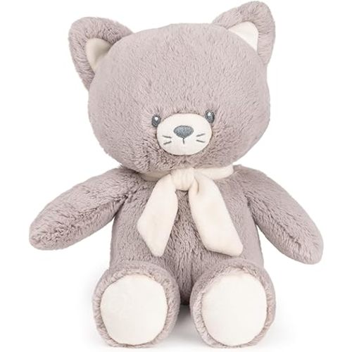 GUND Baby Sustainable Kitten Plush, Stuffed Animal Made from 100% Recycled Materials, Spring Decor for Babies and Newborns, Gray/Cream, 13”