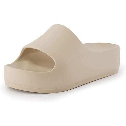 CUSHIONAIRE Women's Ninja platform slide sandal with +Comfort