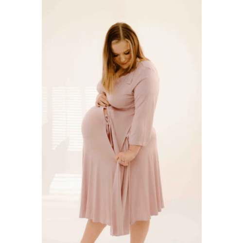 Lila Labor & Postpartum Gown in Mauve