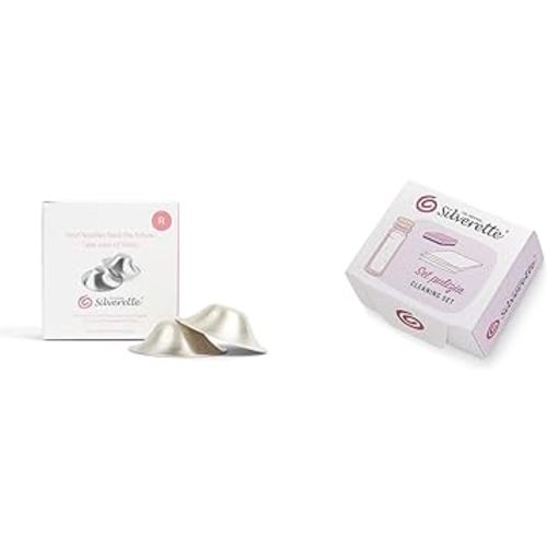 Silverette Nursing Cups Plus Silverette Cleaning and Maintenance Set.