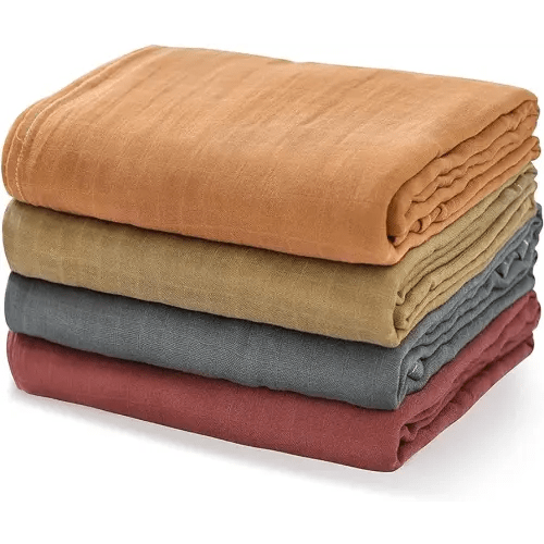 Momcozy Muslin Swaddle Blankets, Swaddle Blanket for Baby Boys and Girls, 4-Pack Breathable and Skin-Friendly Baby Receiving Blankets Swaddle Wrap, Baby Essentials, Registry & Gift, 47 x 47 inches