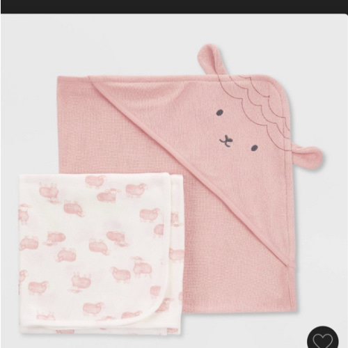 Carter's Just One You® Baby Girls' Sheep Hooded Bath Towel - Pink