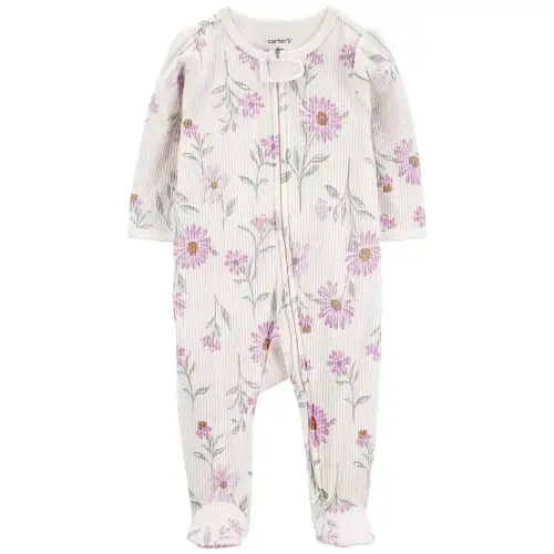 Baby Girl Carter's Floral 2-Way Zip Thermal Sleep & Play