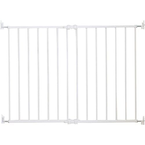 Qdos Safety Extending SafeGate Baby Gate - Meets Tougher European Standards - Angle Mount Capable - Templates for Easy Installation - Top of Stairs - Fits openings 26"-41"| Hardware Mount | White
